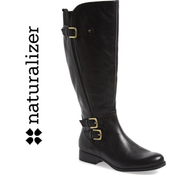 naturalizer wide calf leather boots
